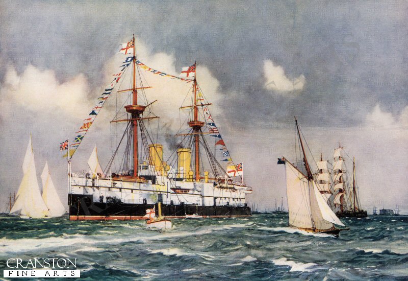 The Inflexible Anchored at Spithead by Charles Dixon.