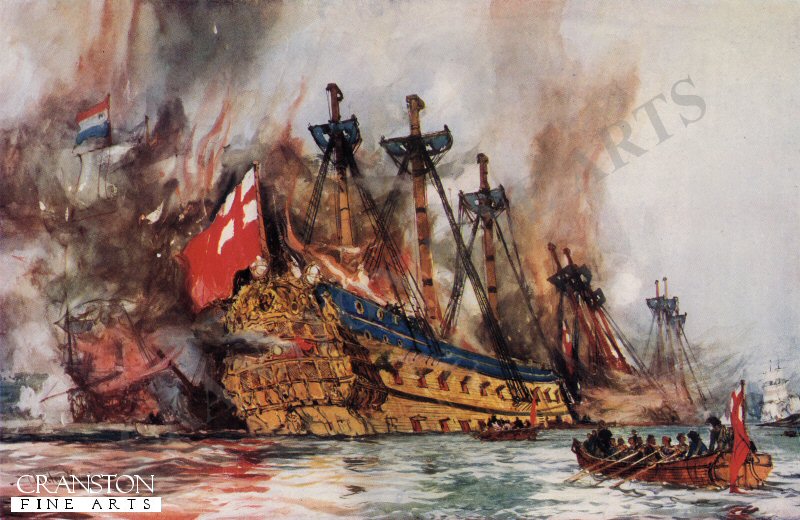 The Burning of the London by the Dutch by Charles Dixon.