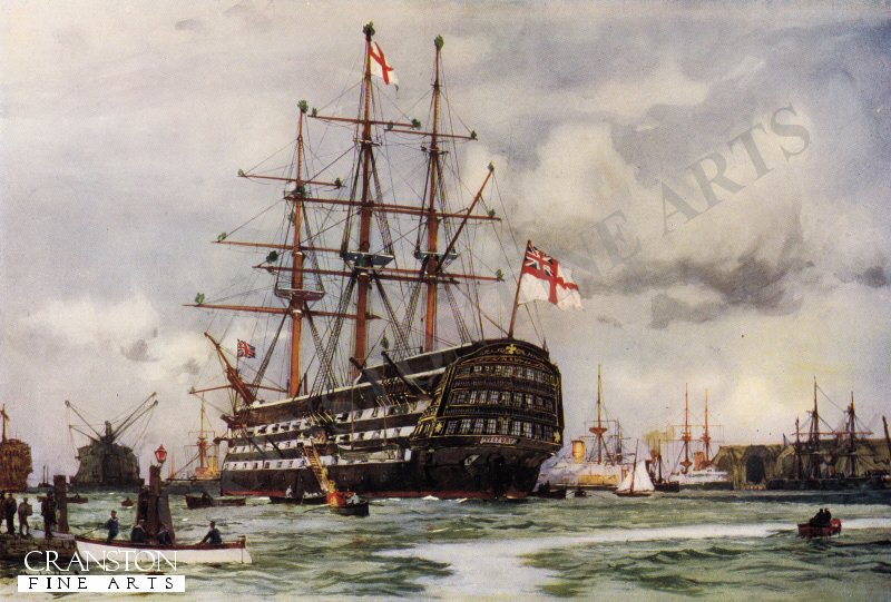 The Victory at Portsmouth. Came into Harbour from Last Commission Nov, 1812 by Charles Dixon.
