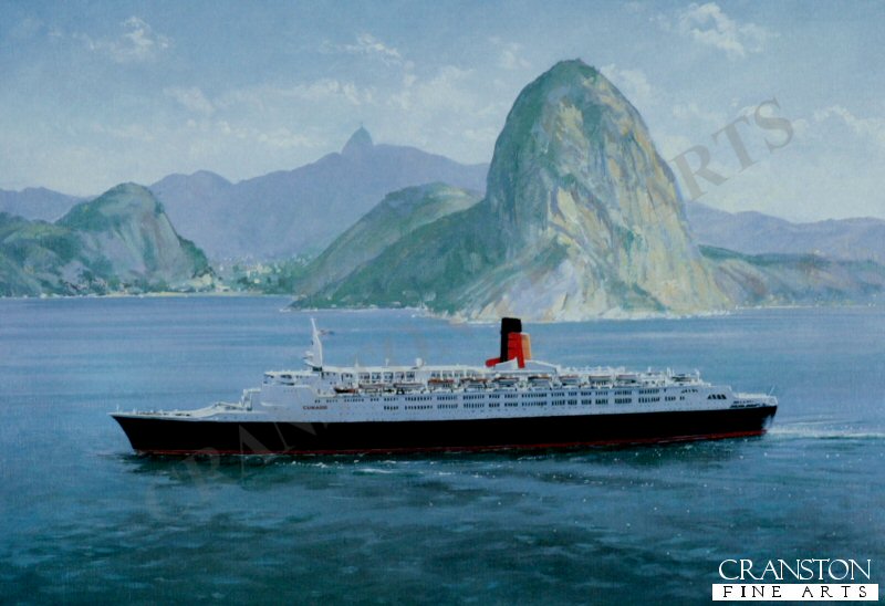 Queen Elizabeth 2 (1969) off Rio De Janeiro by John Young.