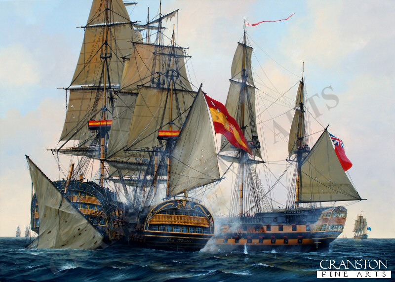 The Battle of Cape St Vincent - Nelsons Patent Bridge by Ivan Berryman. 