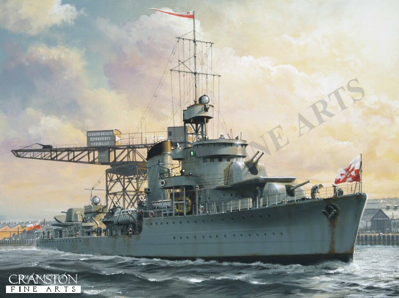 ORP Blyskawica at Cowes by Ivan Berryman (P)