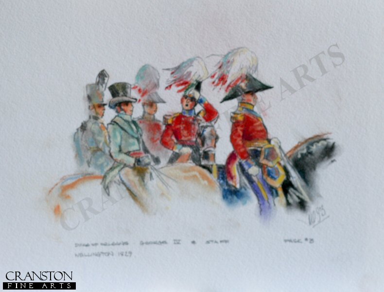 Study for the original painting March Past of the Grenadier Guards. Study for the original painting March Past of the Grenadier Guards.