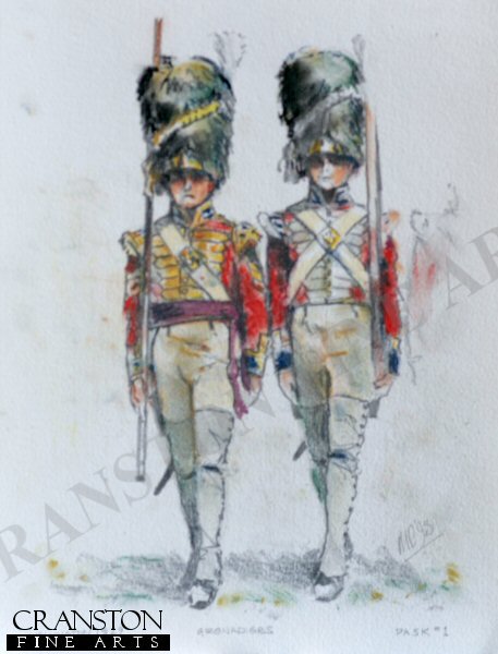 Study for the original painting March Past of the Grenadier Guards. Study for the original painting March Past of the Grenadier Guards.