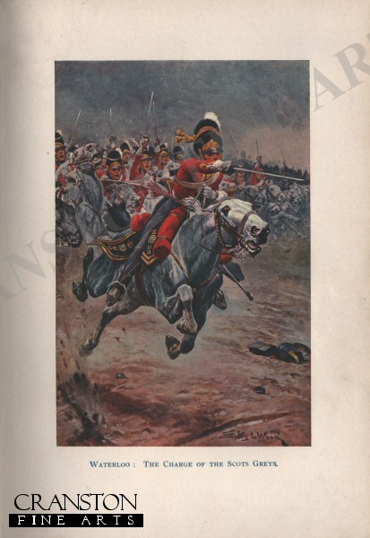 Waterloo, The Chage of the Scots Greys by Stanley Wood. (P)