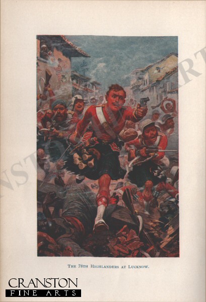 The 78th Highlanders at Lucknow by Stanley Wood. (P)