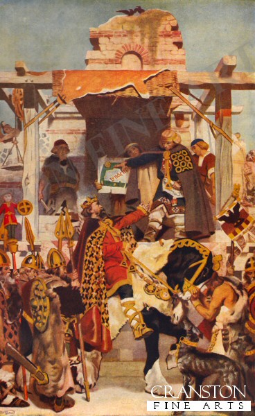 Alfred Rebuilding the Walls of London by F.O Salisbury. (B)
