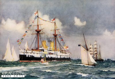 The Inflexible Anchored at Spithead by Charles Dixon.