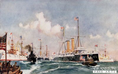 The Flagship Crescent at Bar Harbour 1900 by Charles Dixon.