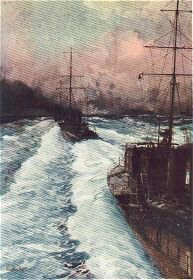 The Hornets of the Seas. Destroyers at Speed by Charles Dixon.