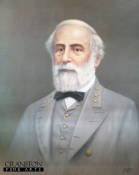 DHM428.  Portrait of General Lee by Geoff Lea. <b><p>Open edition print. <p> Image size 17 inches x 24 inches (43cm x 61cm)