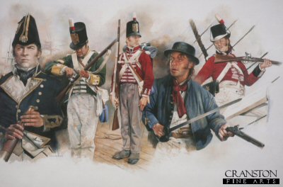 DHM0708PC. Men of the British Navy During the Battle of Lake Erie 1813 by Chris Collingwood. <b><p>Postcard<p>Postcard size 6 inches x 4 inches (15cm x 10cm)