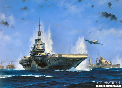 The Pedestal Convoy - HMS Indomitable by Anthony Saunders. (PC)