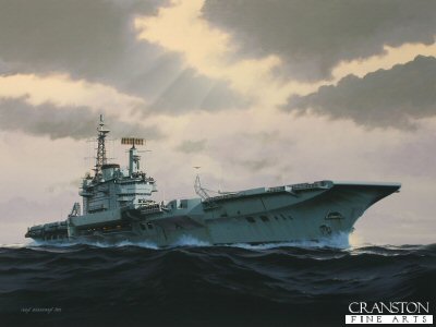 HMS Hermes - Under Leaden Skies by Ivan Berryman.