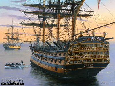 Becalmed - HMS Victory in the Doldrums by Ivan Berryman.