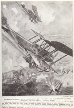 Squadron- Commander Briggs, Flight Commander Babington And Flight Lieutenant Sippe Destroying Zeppelin Sheds At Friedrichshafen.