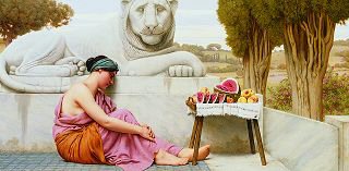 The Fruit Vendor, 1917 by John William Godward. (GS)