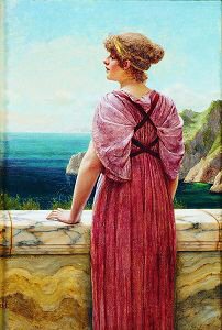 Waiting for the Procession by John William Godward. (GS)