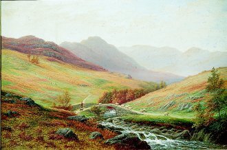 A Misty Landscape in the Lake District by William Mellor. (GL)