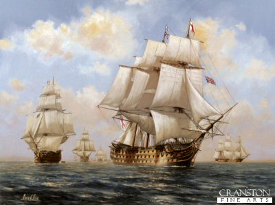 The Victorys Approach - Trafalgar 1805 by Barry Price.