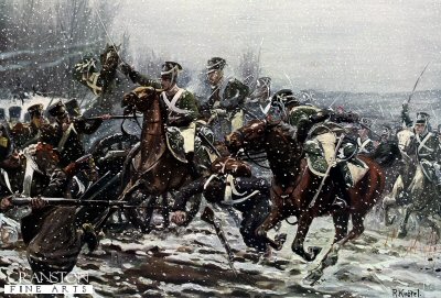 The Battle of La Rothiere on February 1st 1814 by Richard Knotel