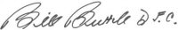 The signature of Flt Lt Percy Bill Buttle DFC