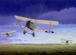  Grid Caldwell, the top New Zealand Ace with 25 victories in his SE5A of 74 Squadron, is shown taking off from his home airfield during the Great War. Keith Logan (Grid Caldwell) was born 16th October 1895.  At the outbreak of World War One, Caldwell joined the territorial army.  He attempted to enlist with the New Zealand expeditionary force destined for Gallipoli but was refused.  In October 1915 he paid the sum of &pound;100 to join the first class of the New Zealand Flying School.  In January 1916 Grid Caldwell arrived in England and was commissioned into the Royal Flying Corps in April that year.  In July 1916 he was posted to No.8 Squadron, flying BE2Cs and Ds on observation duty.  It was on 18th September 1916 his first aerial victory was scored, shooting down a Roland CII.  He transferred to 60 Squadron in November and flew Nieuport 17 fighters and was promoted to Captain in February 1917.  During this period he scored further victories, shooting down Albatros Scouts, and on 17th September was awarded the Military Cross.  In October 1917 he was posted back to England as an instructor.  In March 1918, promoted to Major, he was given command of 74 Squadron RAF flying SE5As.  The squadron under his command was credited with 140 aircraft destroyed and 85 out of control.  This tally was scored in the last eight months of the war with the loss of only 15 pilots killed or taken prisoner.  During his wartime flying, he had fought dogfights with German aces Werner Voss and Herman Becker, and he once survived a mid-air collision, bringing his badly damaged aircraft to ground level, jumping out before it crashed.  He was credited with 11 aircraft destroyed, 3 shared destroyed or captured and 10 out of control, and 1 further shared out of control.  During World War Two he was station commander at Woodbourne and later Wigram and posted to India in 1944.  After the war he was made commander of the British Empire.  He retired from the RNZAF in 1956, and sadly died of cancer in Auckland on 28th November 1980. 