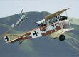  Albatros C.III C.766/16 was among the most distinctively-painted aircraft of World War 1, its fuselage sides decorated with a dragon motif on the starboard side and a stylised crocodile on the other, both apparently chasing a tiny white biplane. This was the aircraft shared by Erwin Bohme and his observer, Leutnant Ladermacher while serving with Jasta 10 on the Eastern Front in August 1916. Bohme was soon chosen to fly with the great Oswald Boelke with Jasta 2, the latter being tragically killed in a collision with Bohme on 28th October during an aerial combat with DH.2s of 24 Sqn. This tragedy haunted Bohme for many months to come, but he went on to score 24 confirmed victories before falling victim to an FK.8 on 29th September 1917. Their Albatros C.III is shown picking off a Russian Nieuport 12, his first kill on 2nd August 1916. 