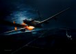 The attack by Leutnant Walter Briegleb and his crew on Lancaster Mk.III ND960 DX-I of No.57 Sqn early on 22nd May 1944.  Flying Me110 with codes D5+BV with his crew of Feldwebel Walter Bräunlich and Bordfunker Feldwebel Brandt, Briegleb flew undetected beneath the bomber and used the deadly 'Schräge Musik' - upward firing cannon - to hit the fuel tanks in the port wing between the fuselage and inner engine.  Pulling away, he watched the aircraft burn and could see both gunners in their turrets but no return fire came.  He wondered why none of the crew escaped by parachute with the bomber doomed - it disintegrated in the air over the coast of the island of Fyn, Denmark, impacting near Emtekær at 00:44hrs.<br><br><center>All of the crew were killed :<br>Flight Lieutenant Arthur Richards (Pilot)<br>Flying Officer William Woodall (Navigator)<br>Pilot Officer Athur Bugden (Flight Engineer)<br>Sergeant Thomas Edwards (Wireless Operator)<br>Flying Officer George Ferguson (Air Bomber)<br>Sergeant Harold Griffiths (Air Gunner)<br>Sergeant Cyril Woodmass (Air Gunner)