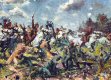  During the Action of Elogues, a small skirmish that took place on the 24th of August 1914, the 4th (Royal Irish) Dragoon Guards and A Squadron, the 9th (Queens Royal) Lancers led a successful cavalry charge against German gun positions, pictured here. Note that: The title of this illustration suggests that this is the charge of the 9th Lancers, however, the horses that took part in that charge would not have been grey. Grey horses were dyed dark brown to make them less conspicuous, so this depiction of grey horses being used by either the 4th Dragoon Guards (who used black horses) or the 9th Lancers (who used brown horses) is fictitious. 