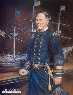 SPT8399. David Glasgow Farragut by William Meijer. <p> Inspired by the heroism of Ulysses S Grant, Robert E Lee, David G Farragut and JEB Stuart the artist William Meijer has created four portraits.  Each portrait has been painstakingly researched in order to create an authentic likeness of each sitter and to honor the achievements of these great men. <b><p> Open edition prints. <p> Image size 20 inches x 16 inches (51cm x 41cm)