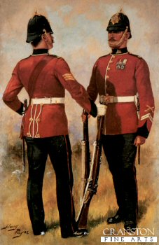UN006.  South Wales Borderers by Harry Payne. <b><p>Open edition print. <p> Image size 7 inches x 12 inches (18cm x 31cm)