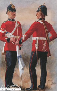 UN054.  The Royal Irish Regiment by Harry Payne. <b><p> Open edition print. <p> Image size 7 inches x 12 inches (18cm x 31cm)