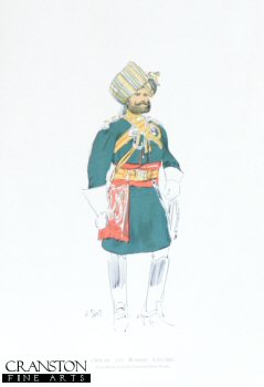 UN0437Y. Officer 1st Bombay Lancers by John Charlton (1897) <p><b>Ex-display prints in near perfect condition. </b><b><p>**Open edition print. (One copy reduced to clear) <p> Image size 8 inches x 12 inches (20cm x 31cm)