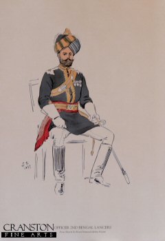 UN0438Y. Officer 2nd Bengal Lancers by John Charlton <p><b>Near perfect condition - may have some slight marks or scratches. </b><b><p>**Restricted edition of 300 prints. (5 copies reduced to clear) <p>Image size 8 inches x 12 inches (20cm x 31cm)